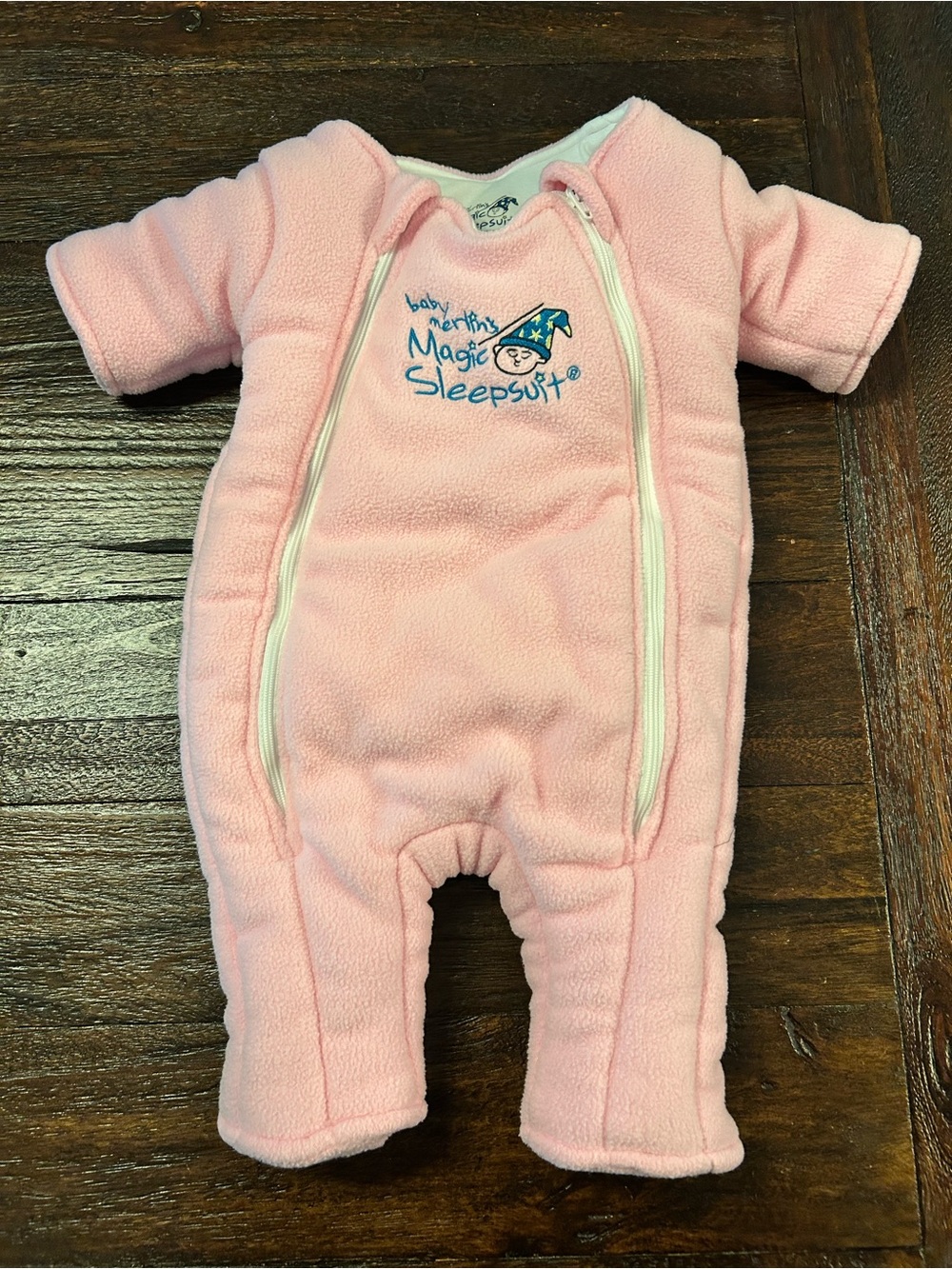Baby Merlin’s Magic Sleepsuit Baby Pink One-Piece Fleece Sleeper